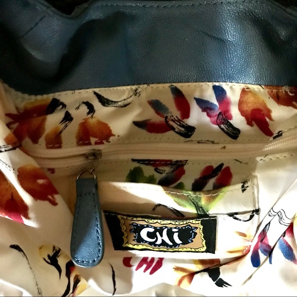 CHI By CARLOS FALCHI Lamb & Snakeskin Studded Bag - Picture 13 of 16